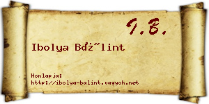 Ibolya Bálint névjegykártya